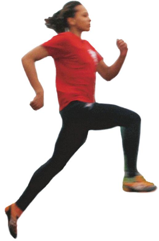 Figure b, main agonist muscle: iliopsoas. c) At the completion of the full stride focus on the left foot plant.
