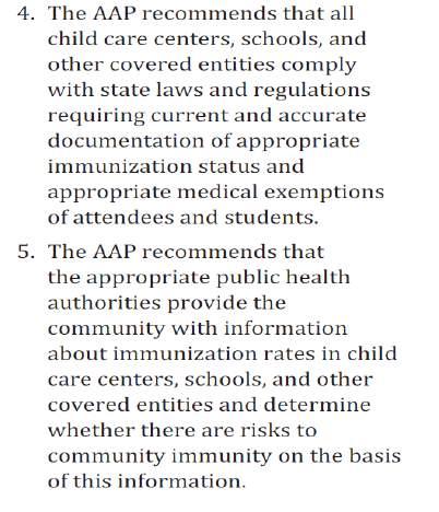 AAP Recommendations for Nonmedical