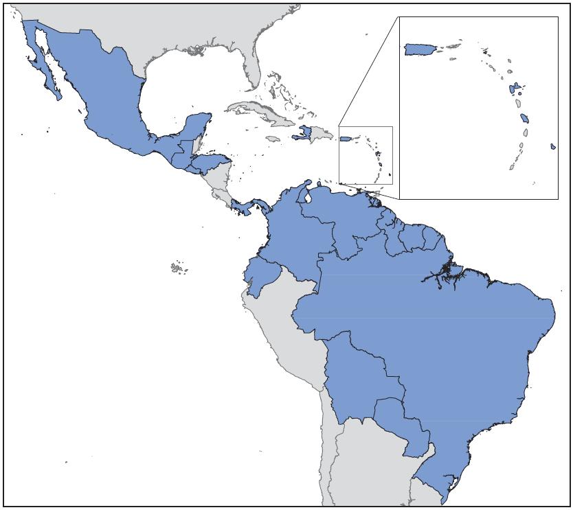Countries and Territories with Active Zika Virus Transmission