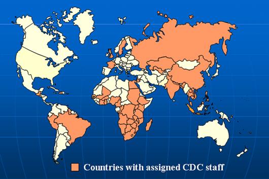 CDC s International Presence 224 staff assigned to 54 countries 40 staff detailed to international