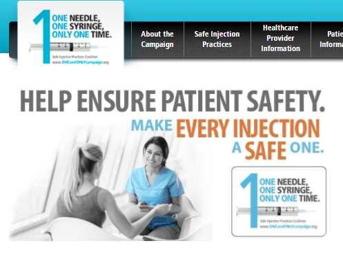 providers about safe injection practices.