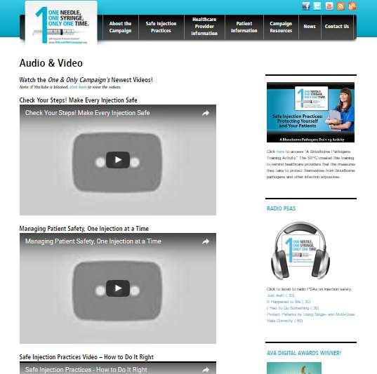 Audio and Video Presentations http://www.oneandonlycampaign.
