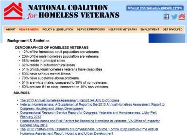 We ve included a link to the webpage for the National Coalition for Homeless
