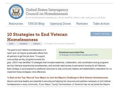 A national effort to end veteran homelessness is driving down the numbers, and the nation is on target to successfully end veteran homelessness by the end of 2015.