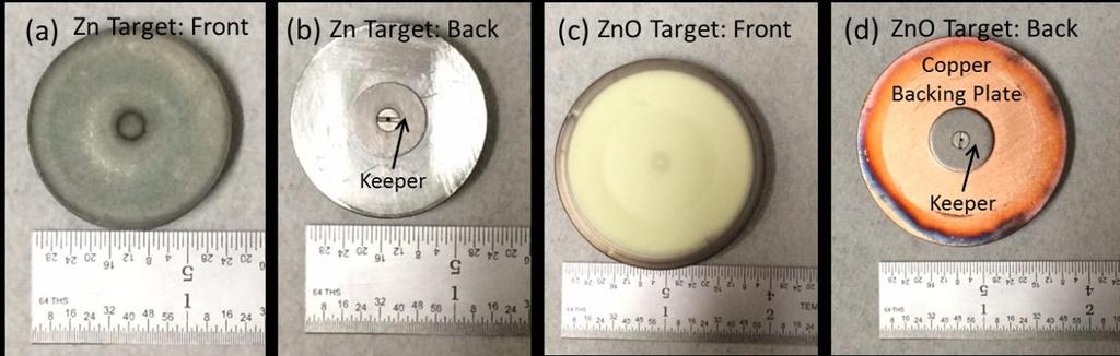 An iron keeper was mechanically bonded to the copper backing plate and used to hold the target to the magnetron. Figure 4.