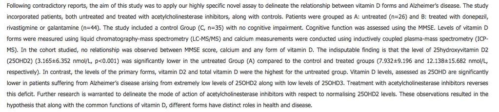 Vitamin D levels.