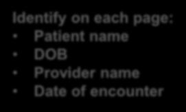 page: Patient name DOB