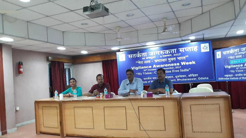 9 Director, Dr.S.K. Ambast addressing gathering audience at debate competition on 1.11.