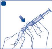 C Pull the plunger to draw in a volume of air that is equal to the amount of solvent in the solvent vial (ml equals cc on the syringe).