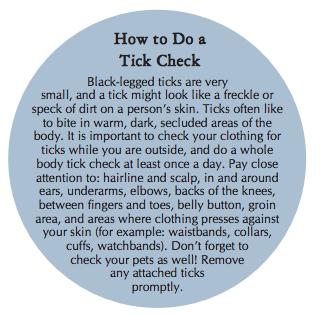 Their website also offers quick links to the CDC where readers can gather more information about tick bites, prevention, Lyme disease as well as other tickborne diseases.
