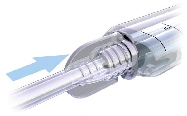 Attach the Mixer-Cannula connection with the Delivery Syringe