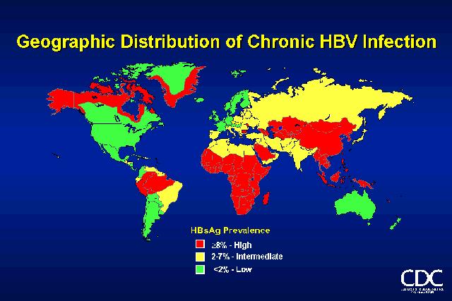 Worldwide prevalence of chronic HBV infection Prevalence