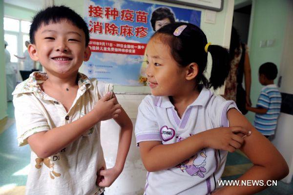 China spearheaded largest vaccination campaign as part of the measles elimination plan From September 11 20, 2010, China conducted a nationwide measles SIA.