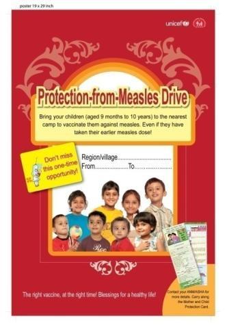 The measles campaigns started in the states of Assam (Morigaon district) and Arunachal Pradesh (East Siang district) on 8th November 2010.