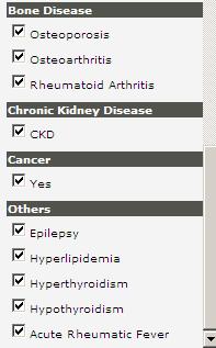 relevant diseases manually to get individual graphs.