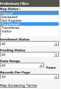 selecting Reg Status with Left Mouse Click. See screenshot below 2.