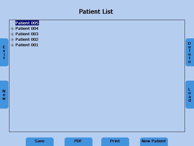 5.6 Patient Management The patient management option allows the results of the audiological tests to be stored on the SD memory card.