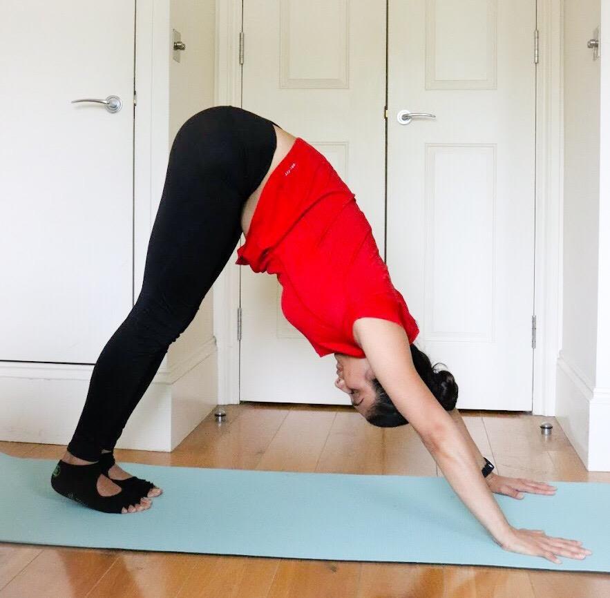 Come onto the floor on your hands and knees (tabletop position) Set your knees below your hips, and your hands slightly forward of your shoulder, spread your figures wide and palms grounding.