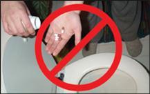 Solution #3 Flushing Do not flush medications down toilet Prevent water pollution from drugs flushed down toilet or rinsed down sink.
