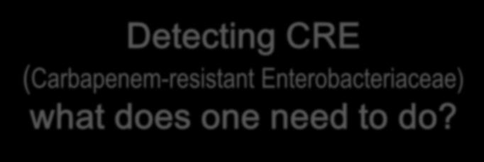 Detecting CRE (Carbapenem-resistant