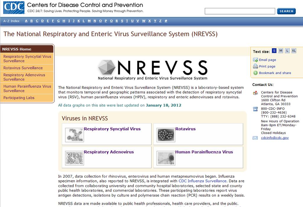 Current NREVSS Website