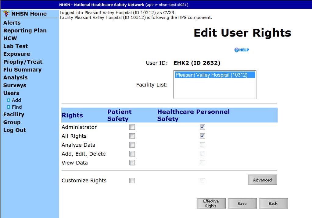 User Rights Any user with administrative rights can add users After saving the new user