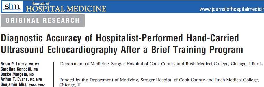 Methods A single hospitalist Experience in abdominal sonography from