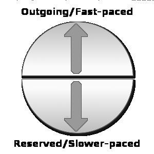 Motor Drive (also called the Pace Drive) Divide a circle in half horizontally as shown in Figure 2. The upper half represents outgoing or fast-paced people.