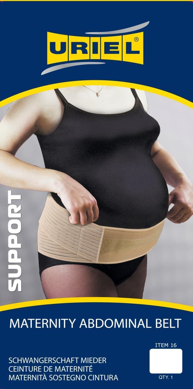 URIEL- Orthopedic Orthopedic Support Shops 16- Maternity Abdominal Belt Description: This elastic adjustable belt provides firm lower abdominal support during pregnancy as well
