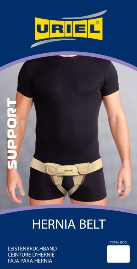 59D, 59L, 59R-Hernia Belts The URIEL Inguinal Groin Hernia Belt is designed to provide relief from a reducible inguinal hernia - post or pre-surgery.