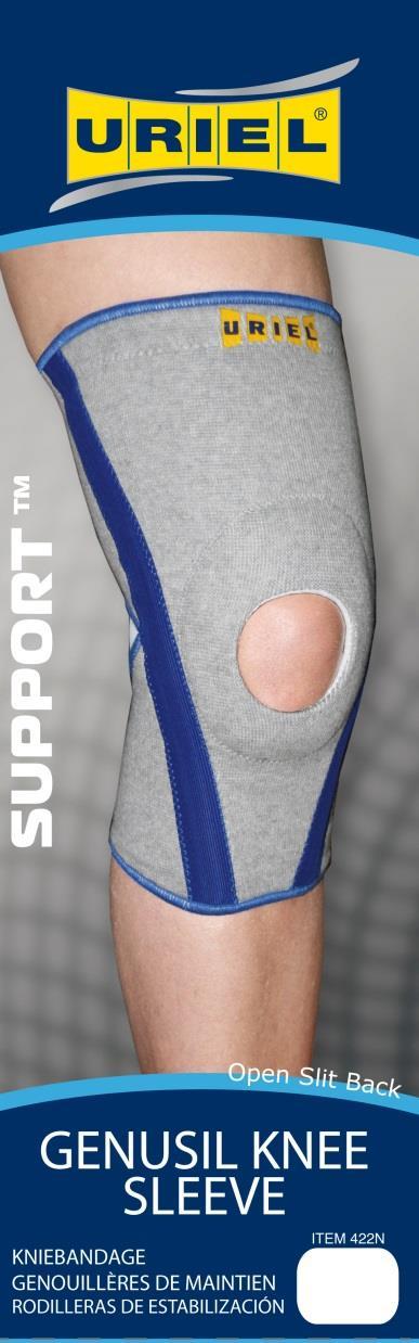 URIEL- Orthopedic Orthopedic Support Shops 422N- Genusil Knee Sleeve The Knee Brace is ideal for supporting the knee and relieving pressure over the patella.