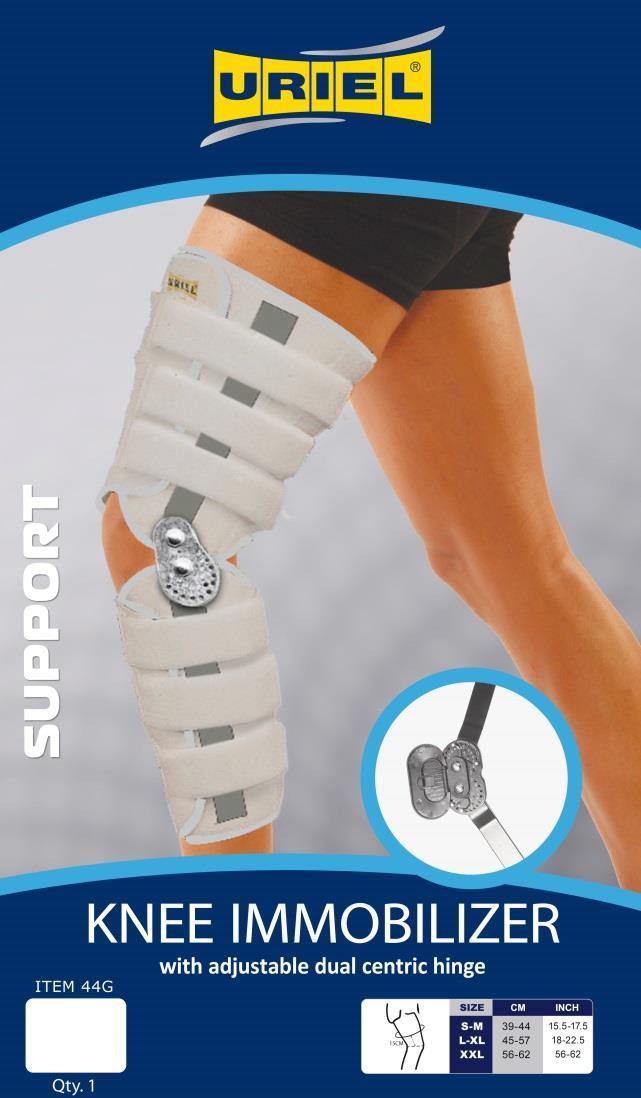 URIEL- Orthopedic Orthopedic Support Shops 44G- Knee Immobilizer The Knee Immobilizer is used for supporting the knee after surgery and can serve as an alternative to a plaster cast.