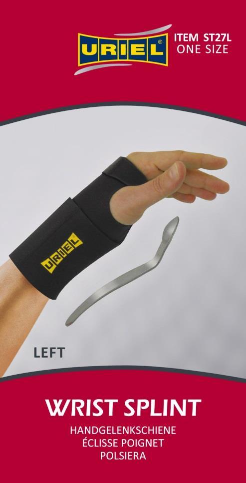 HOSPITAL ST27- Wrist Splint UNIVERSAL WRIST SPLINT ONE SIZE FIT ALL Made of Neoprene with Velcro Fastener for optimal individual fitting.