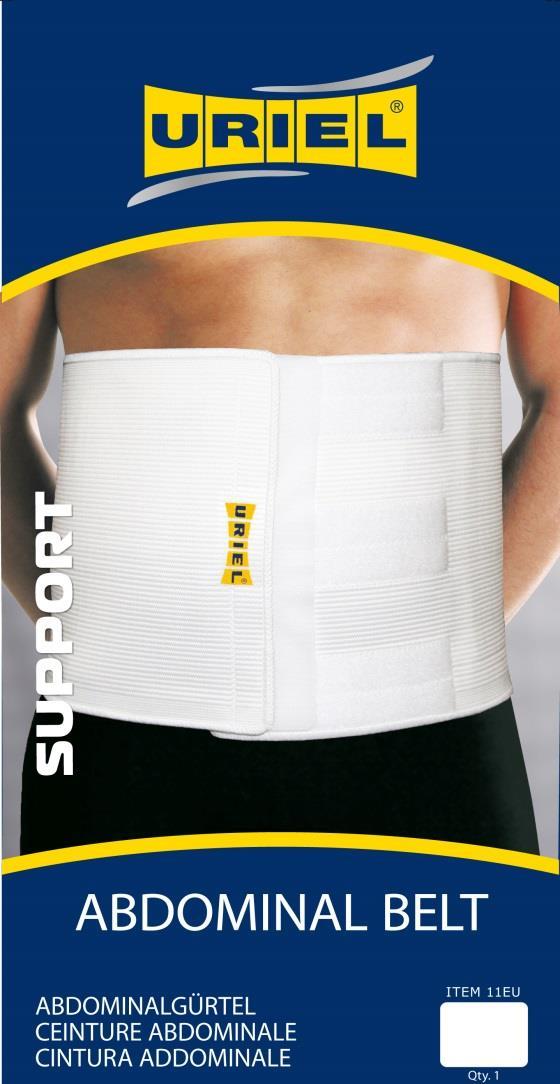 HOSPITAL 11EU- Abdominal Belt This firm, elasticized belt fits firmly around the lower abdomen and back area, secured by the attached Velcro straps.