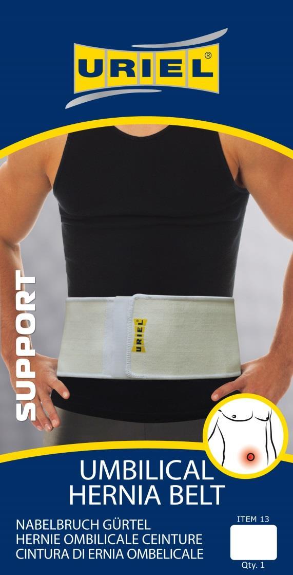 URIEL- Orthopedic Orthopedic Support Shops 13- Umbilical Hernia Belt Provides significant relief from abdominal pain associated with an umbilical hernia.