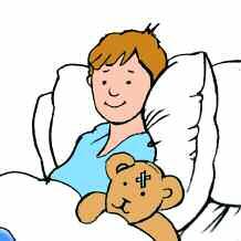 Hello my name is Sam and this is Teddy I went to the hospital because my tummy was poorly. The doctors and nurses were very friendly and helpful.