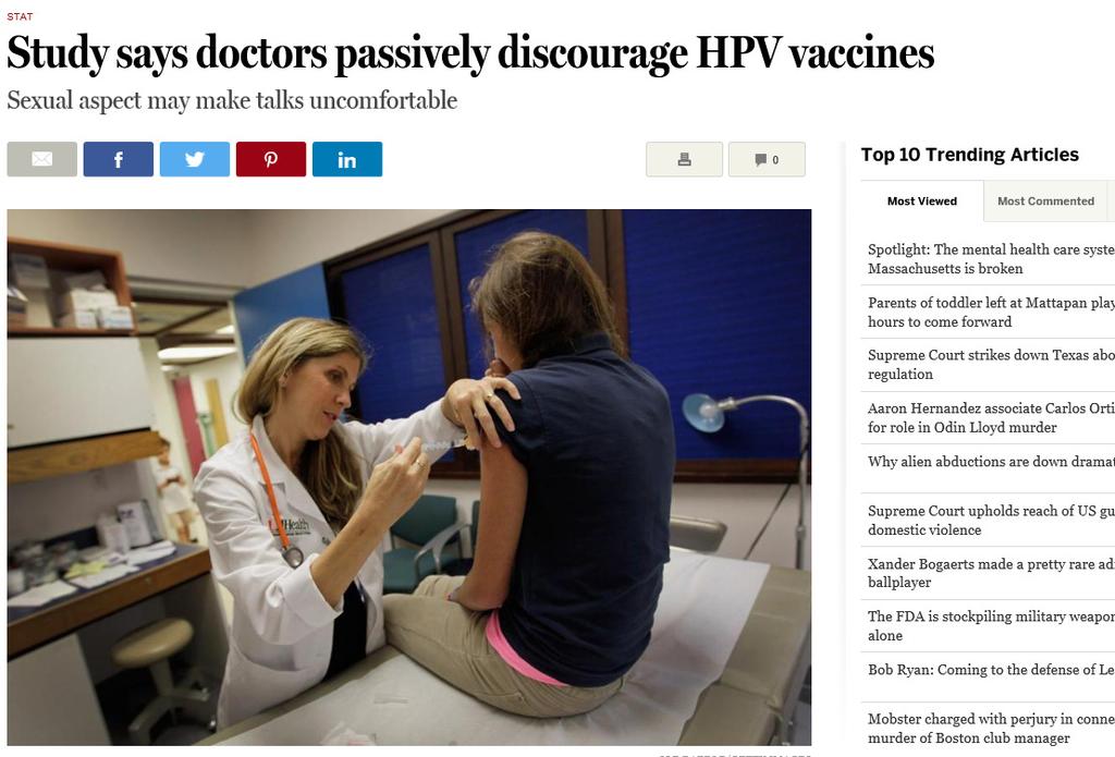 12/26/217 Reasons Parents Don t Vaccinate Against HPV Top five reasons for not vaccinating adolescents with human papillomavirus (HPV) vaccine* - National Immunization Survey-Teen, United States, 213