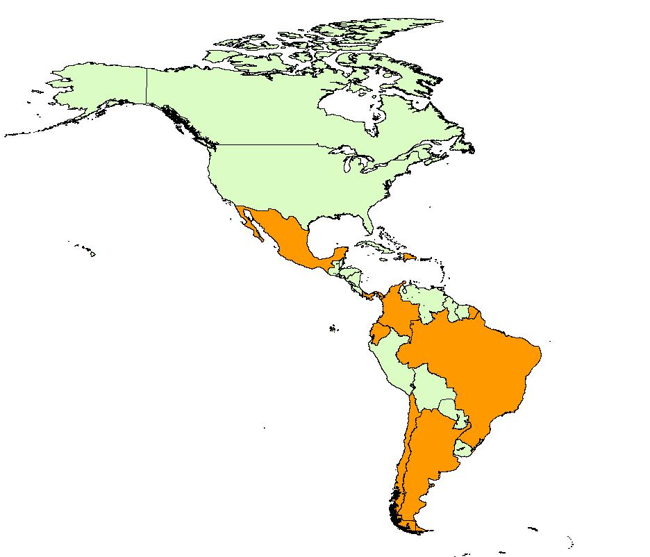 Measles Genotypes in selected Latin American countries, 2011 Mexico: D4 from France, Canada, UK or USA Panama: D4 from Poland Colombia: D4 from Europe (?
