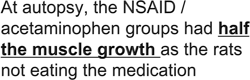 Rat Study (Trappe et al) Do NSAIDs and Acetaminophen interfere with muscle recovery and growth?
