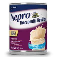 NEPRO WITH CARBSTEADY is therapeutic nutrition specifically designed to help meet the nutritional needs of patients on dialysis (Stage 5 chronic kidney disease). For tube or oral feeding.