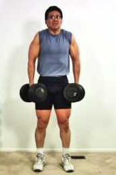 Carefully roll back on bench and thrust dumbbells to the shoulders then lift bells above the chest at arm s length, held with palms facing each other. (Starting position). 3.