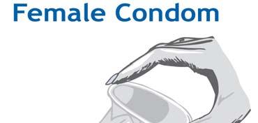 Condoms: Female condom: Placed inside a