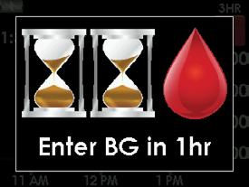 SELECT button to clear the screen, this symbol status area. If you see this screen, wait at least 1 hour and then enter 1 more calibration blood glucose value. Wait 15 minutes.