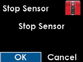 Stop the sensor session if you remove the sensor before the end of the full 7-day period. Main Menu, Stop Sensor highlighted 1.