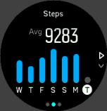 Your watch counts steps using an accelerometer. The total step count accumulates 24/7, also while recording training sessions and other activities.