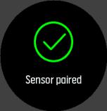 4. Follow the instructions in the watch to complete pairing (refer to sensor or POD manual if needed), pressing the middle button to advance to the next step.