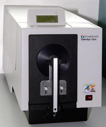 - 96 - CE7a Spectrophotometer A GretagMacbeth CE 7A spectrophotometer was used in this study to measure the spectral reflectance of the surface colours (see Figure 3.12) and the grey background board.