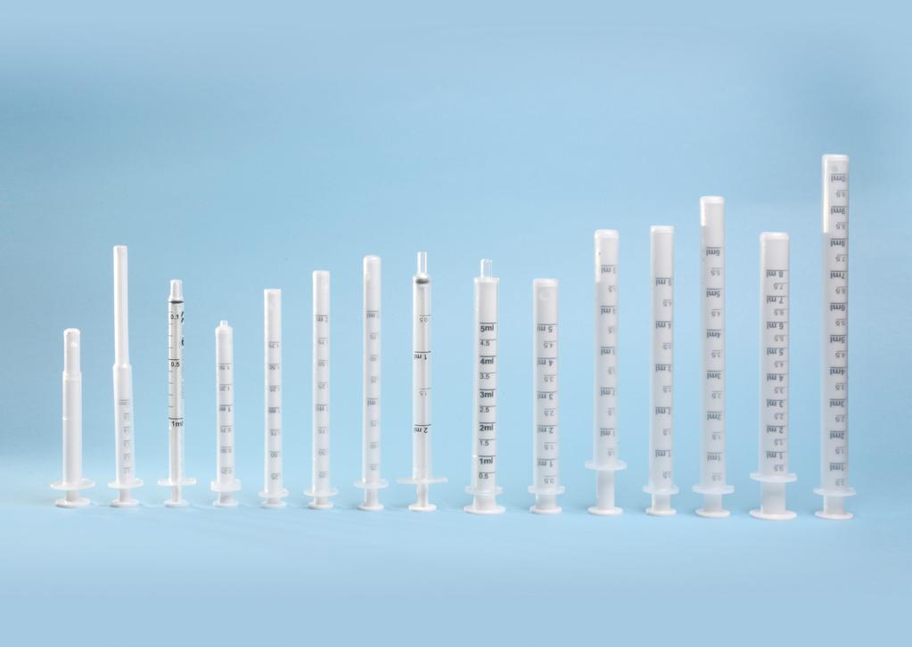 A wide range of dosing syringes for dosing and administrating liquid medication to