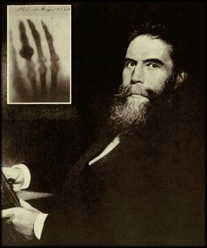 X-RAYS 1895 Professor Wilhelm Conrad Roentgen discovered x-rays by accident Experimented with x-rays using vacuum tubes and saw the could pass through wood, paper, skin etc.