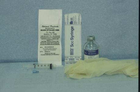 Retrobulbar Injection Retrobulbar Injection Instruments Required 5 or 10 ml Syringe 23 to 25/1.